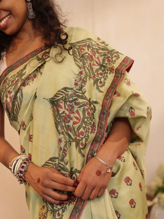 Mandir Moss Saree