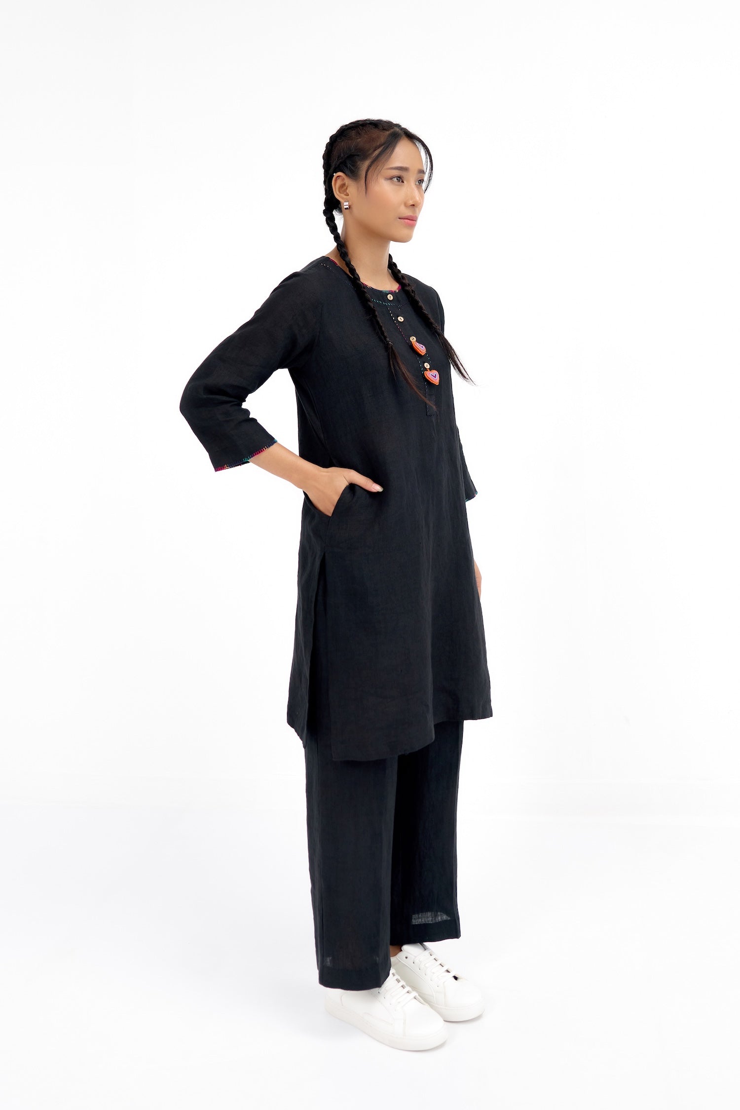 Black Prism Heart Kurta Set