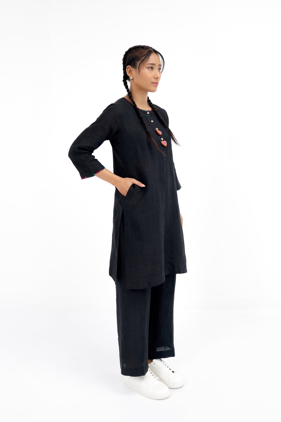 Black Prism Heart Kurta Set