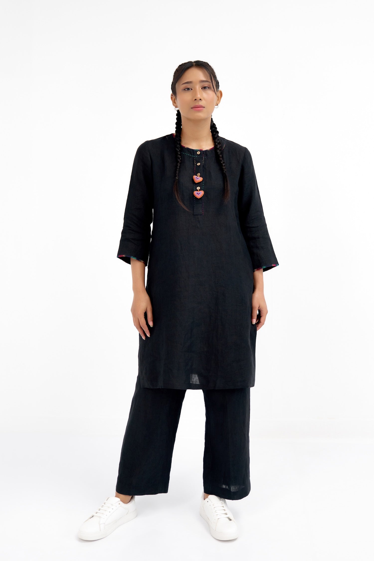 Black Prism Heart Kurta Set