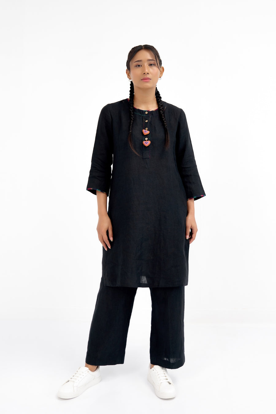 Black Prism Heart Kurta Set