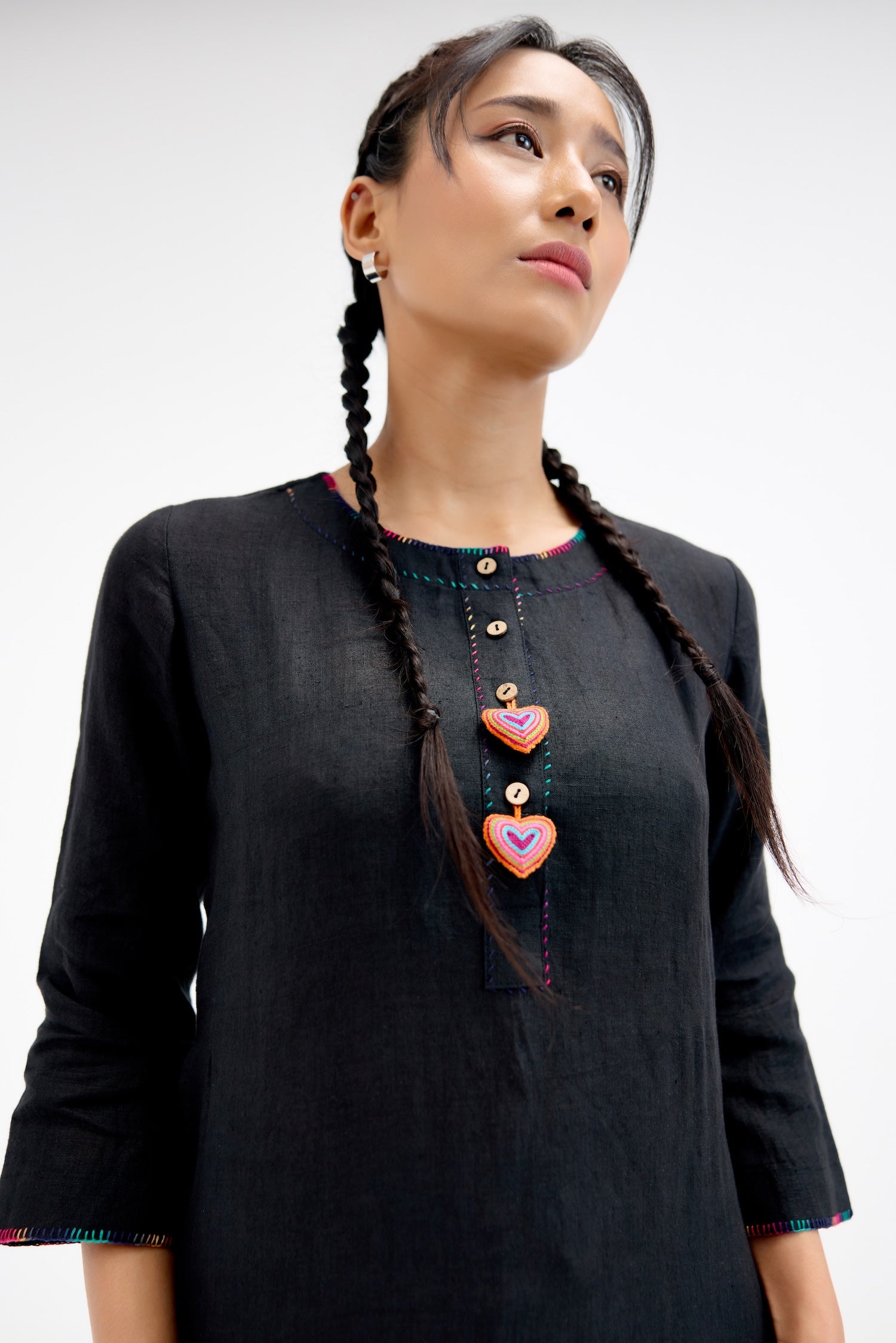 Black Prism Heart Kurta Set