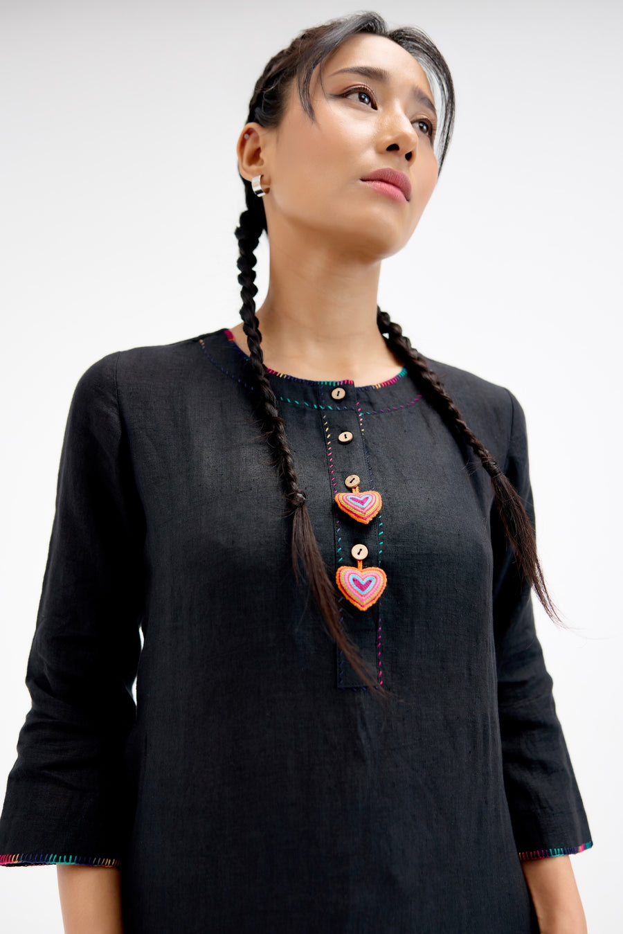 Black Prism Heart Kurta Set