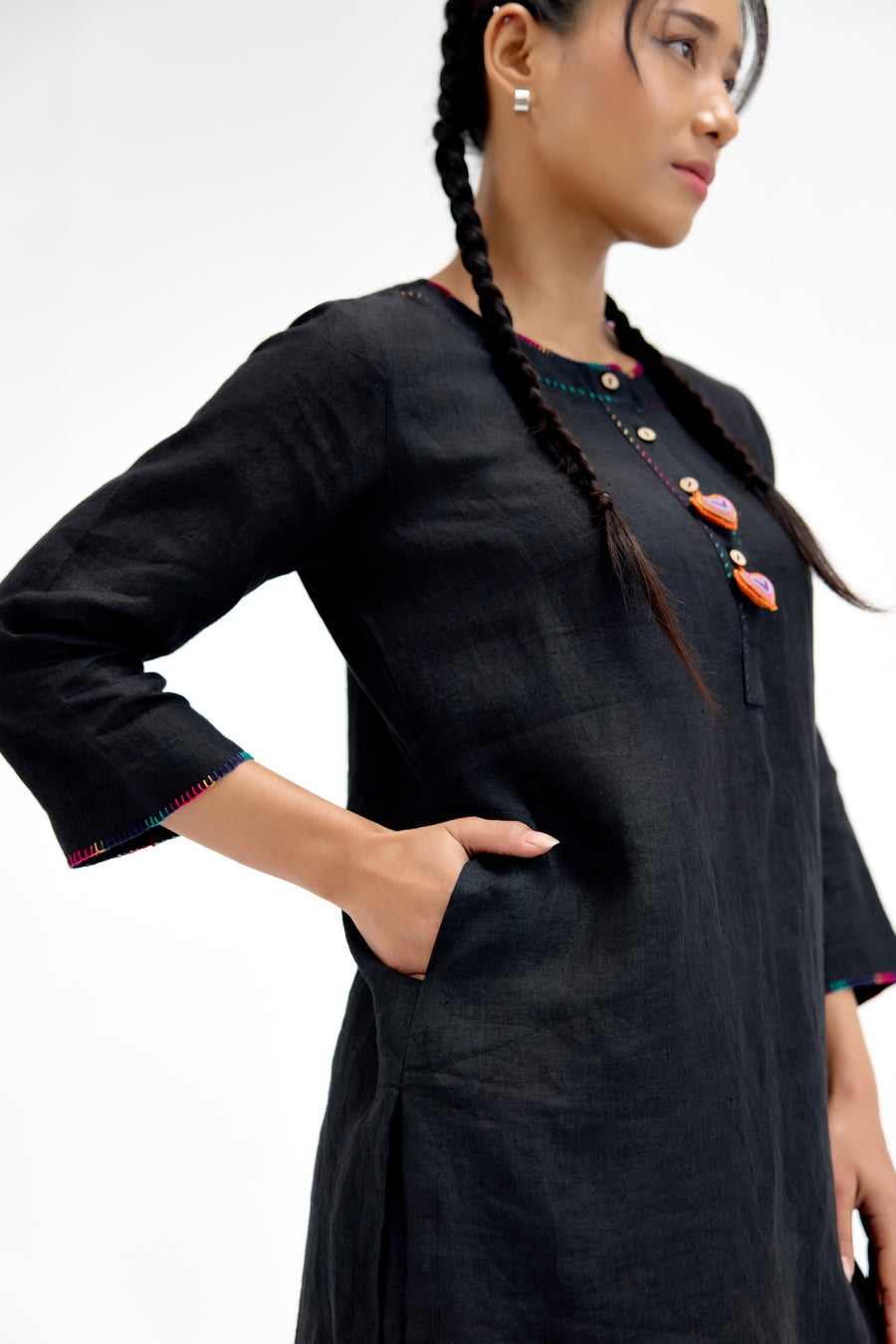 Black Prism Heart Kurta Set