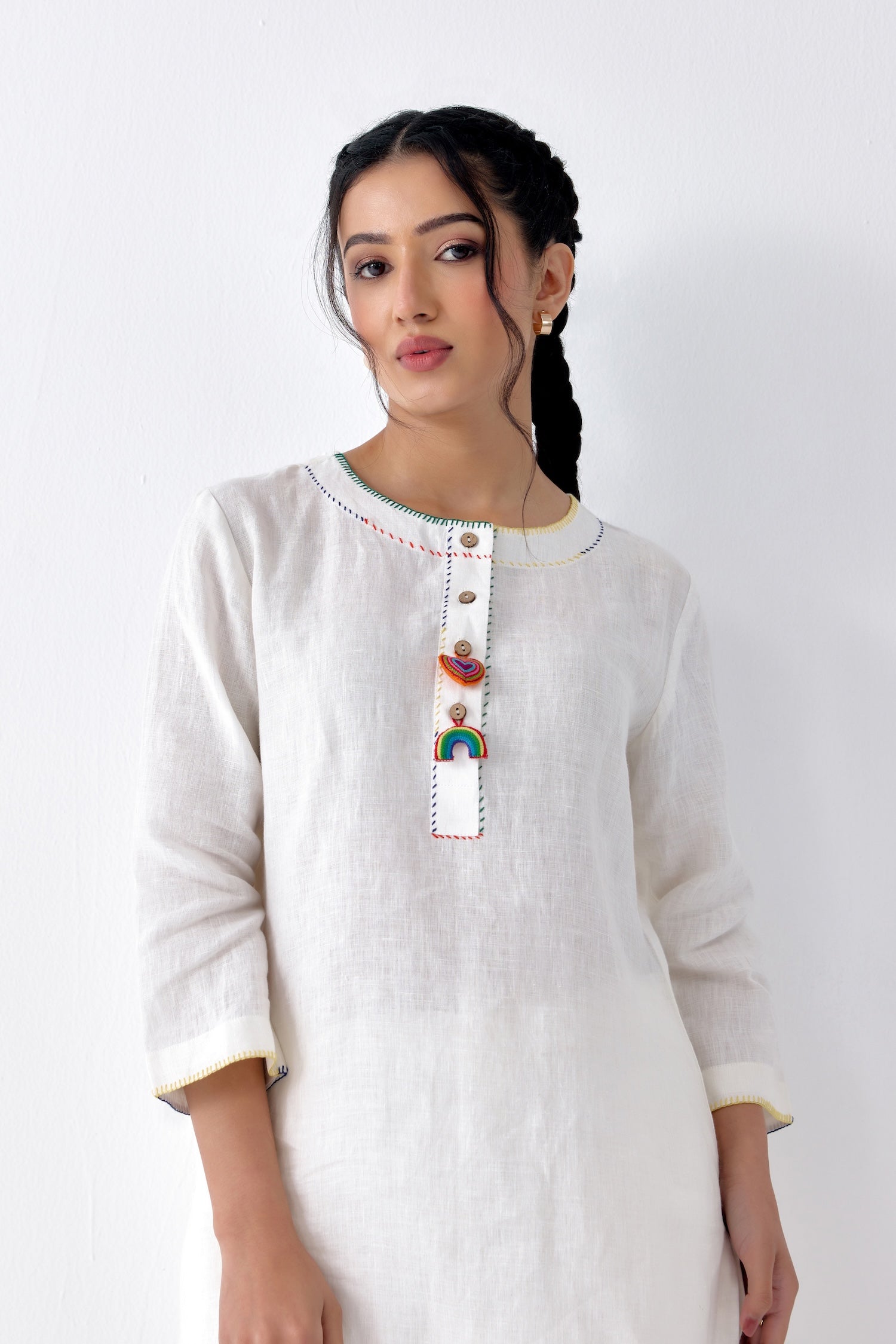 White and Bright Kurta Set