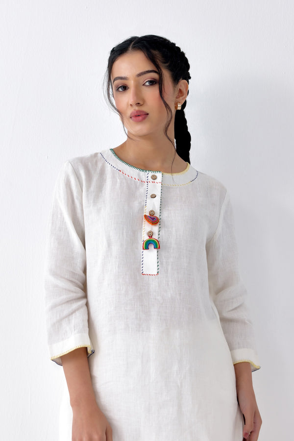 White and Bright Kurta Set