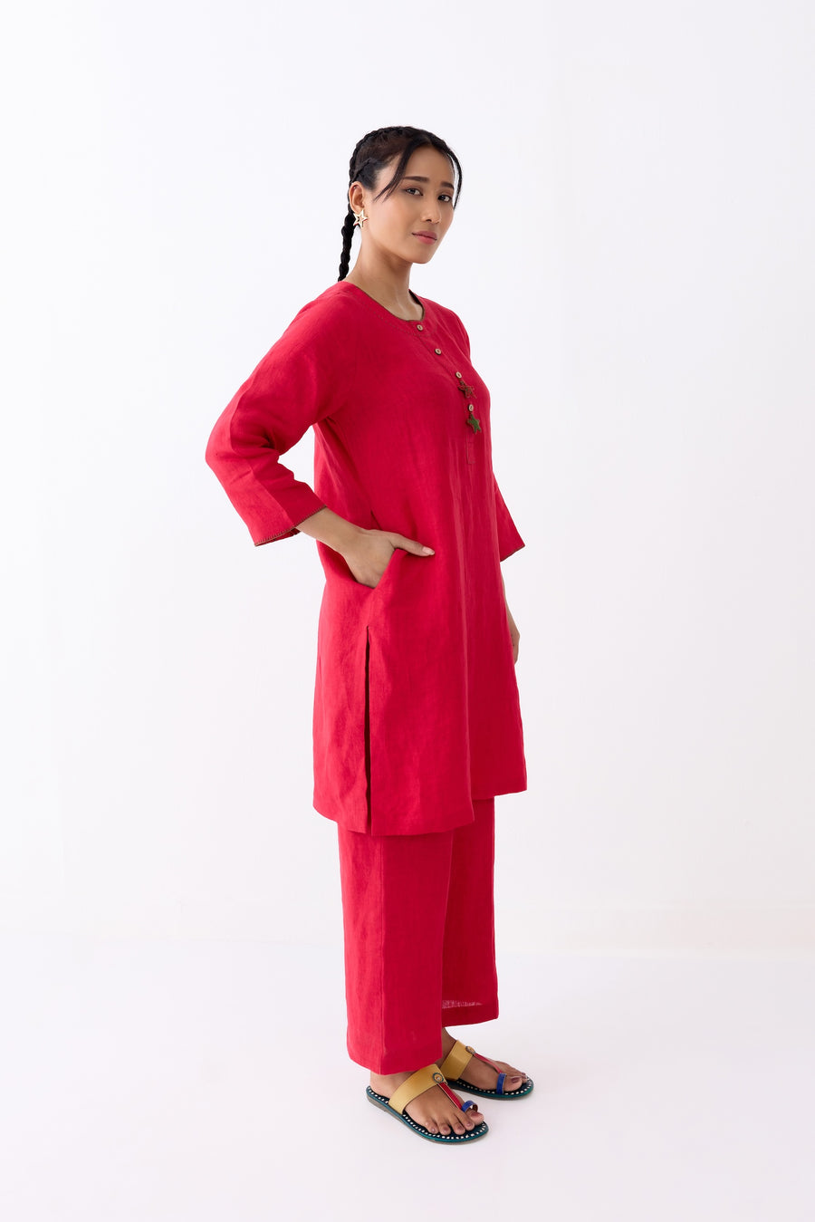 Red Star Kurta Set