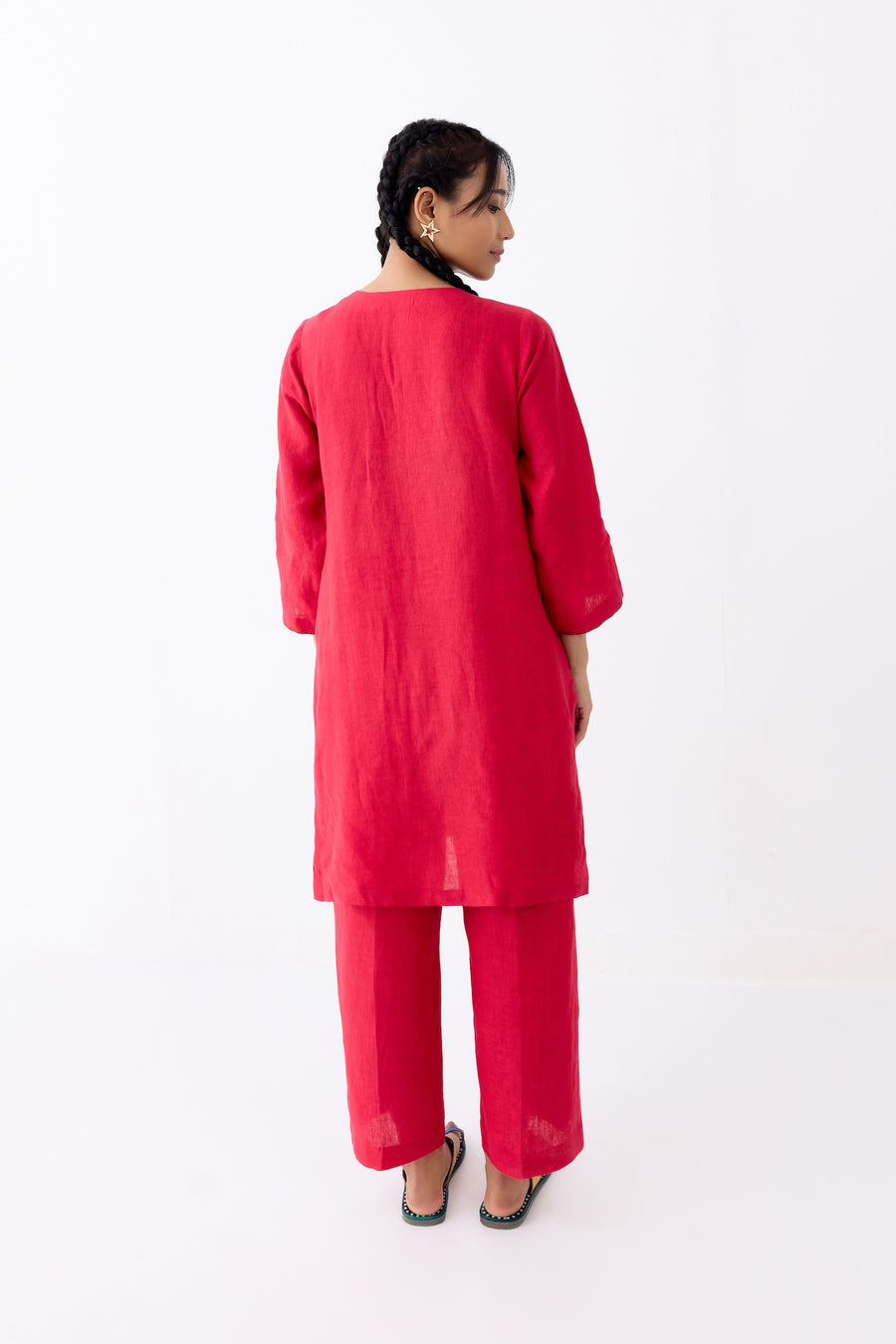 Red Star Kurta Set