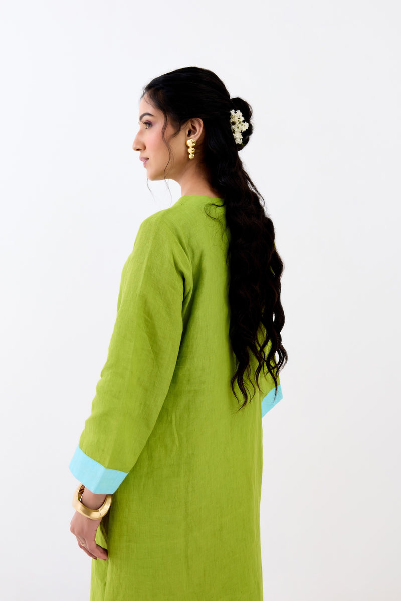 Green Butterfly Kurta