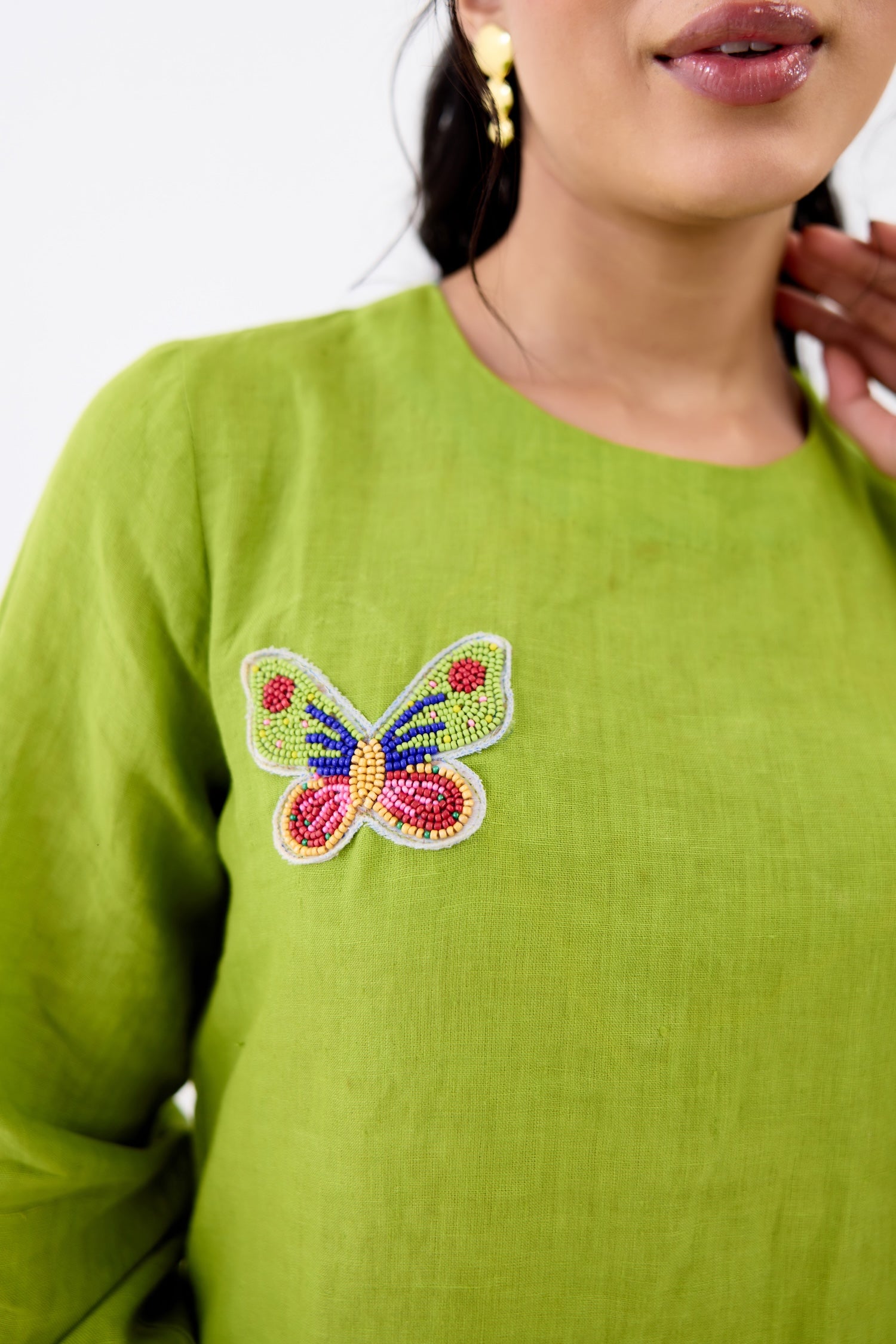 Green Butterfly Kurta