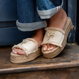 Copacabana Sandals Natural Platforms