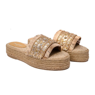 Gajra Gold Espadrilles Sandals