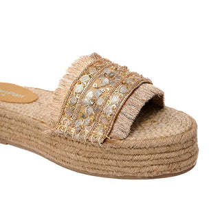 Gajra Gold Espadrilles Sandals