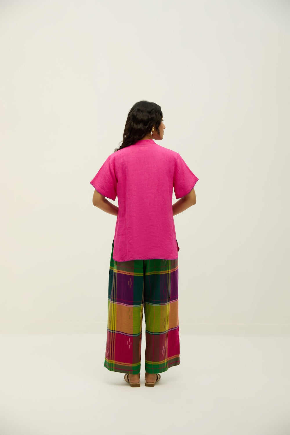Pink Popsicle Linen & Jamdani Set