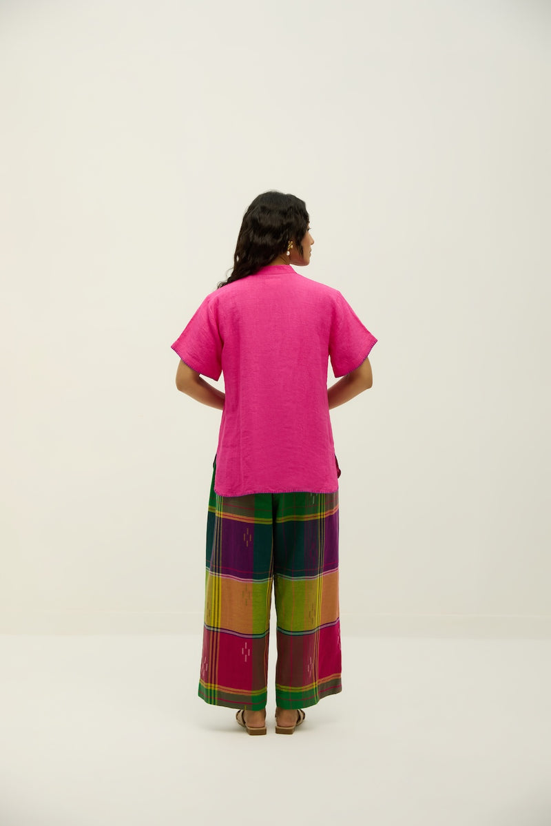 Pink Popsicle Linen & Jamdani Set
