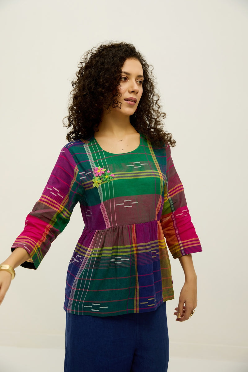 Kaleida Pop Jamdani Top