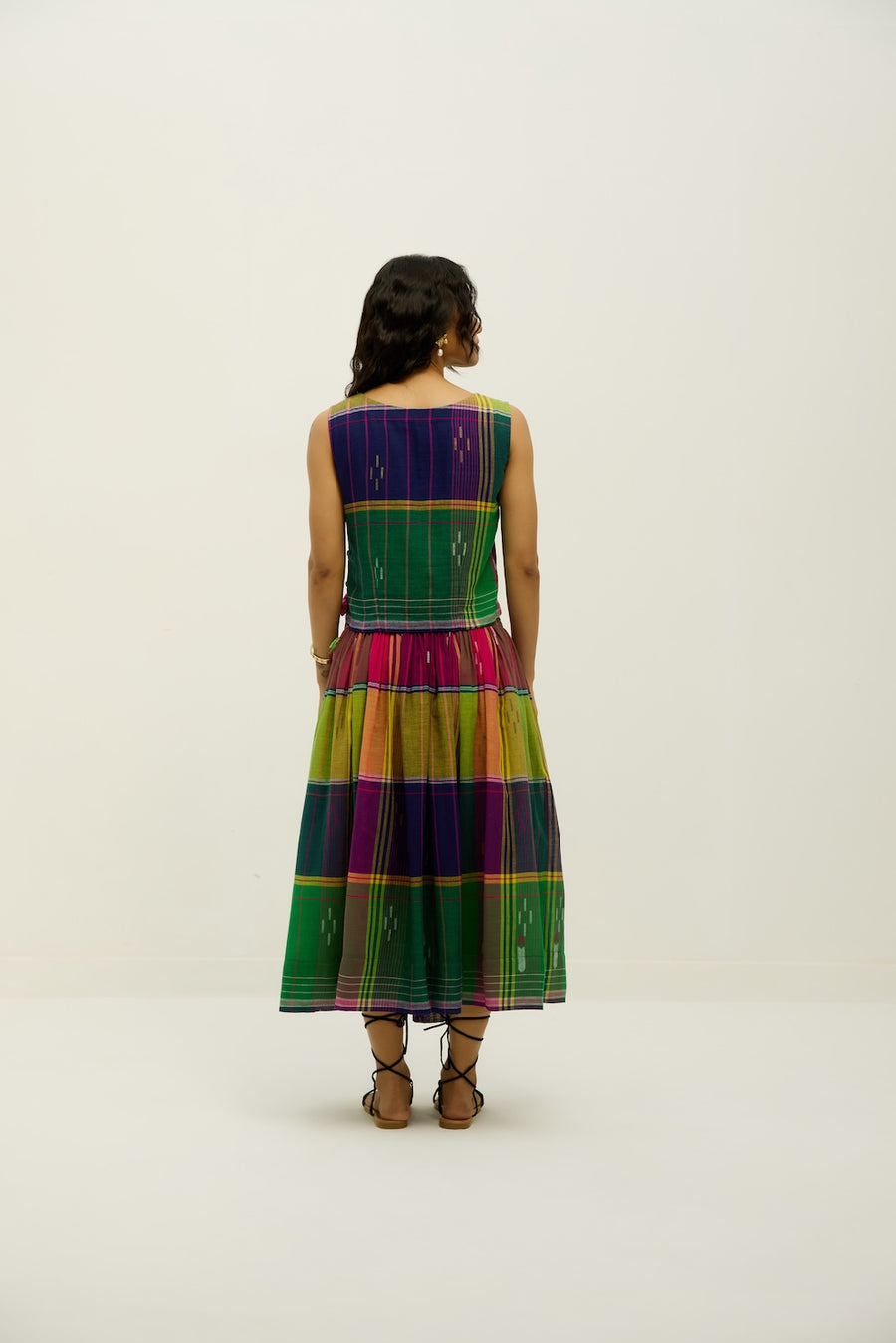 Kaleida Pop Jamdani Skirt Set