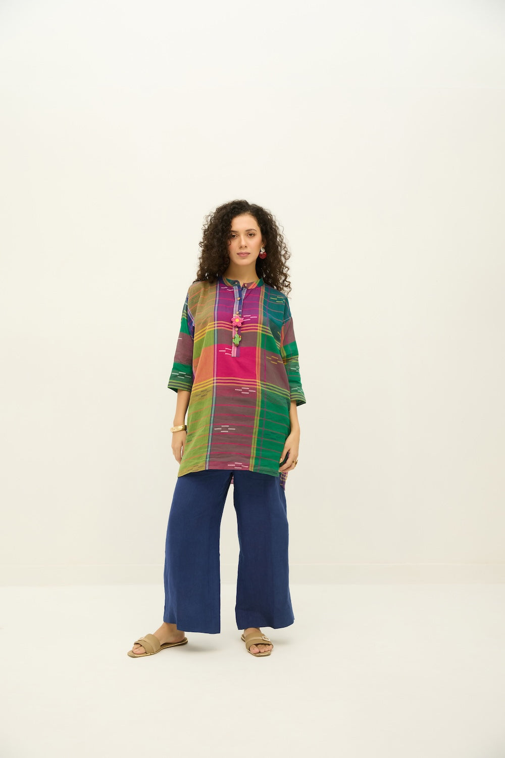 Kaleida Pop Jamdani Kurta/Shirt Dress