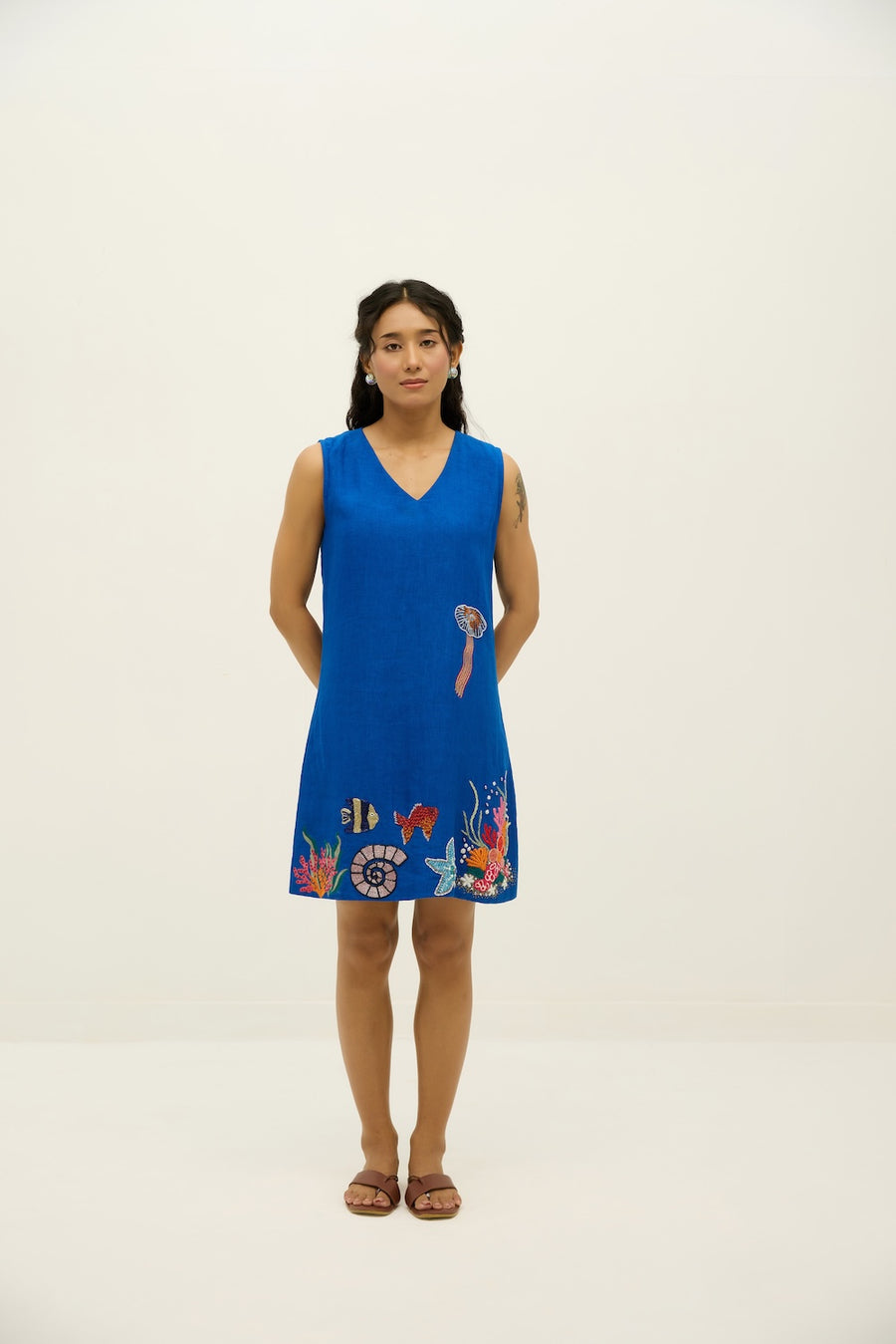Deep Blue Sea Linen Dress