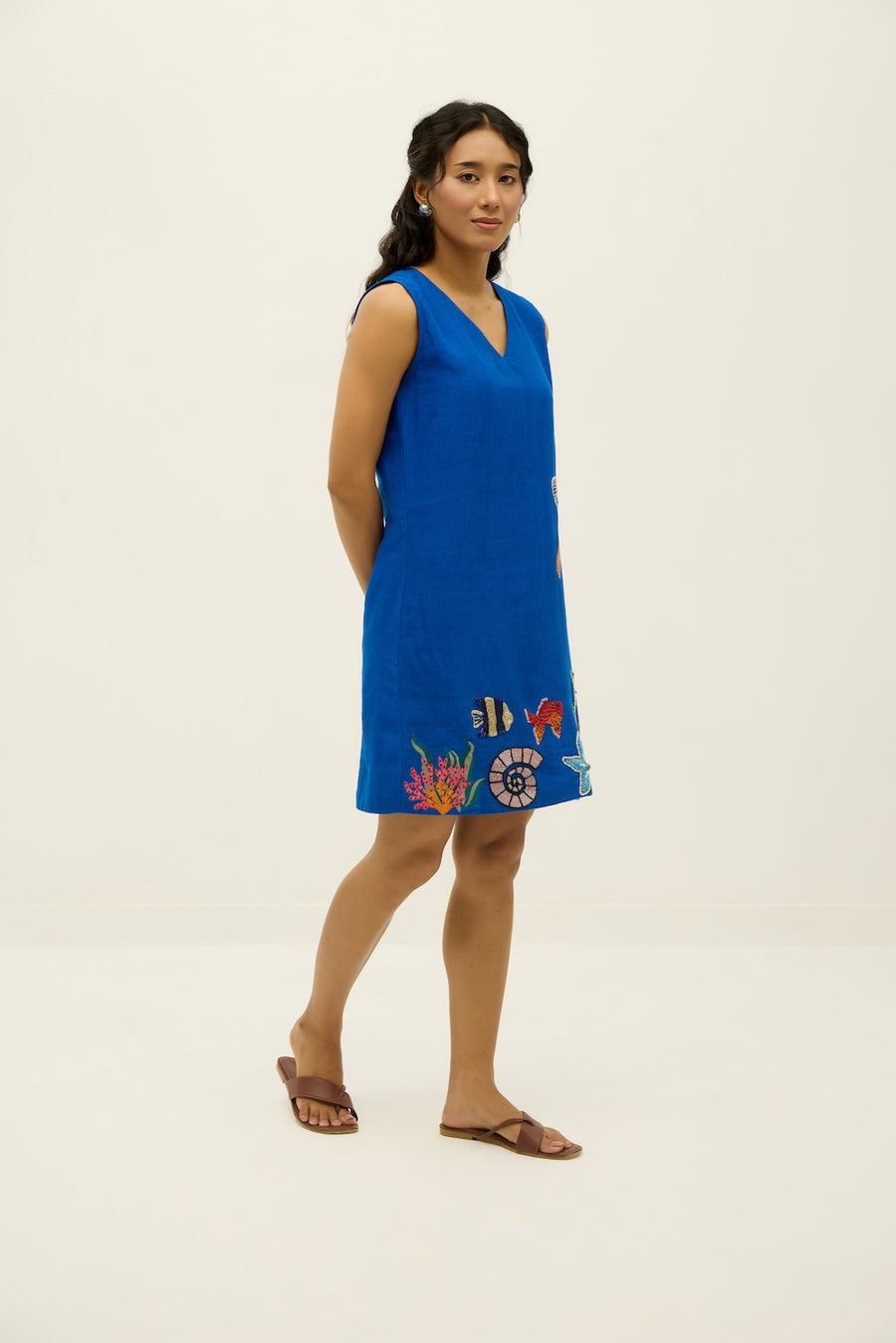 Deep Blue Sea Linen Dress