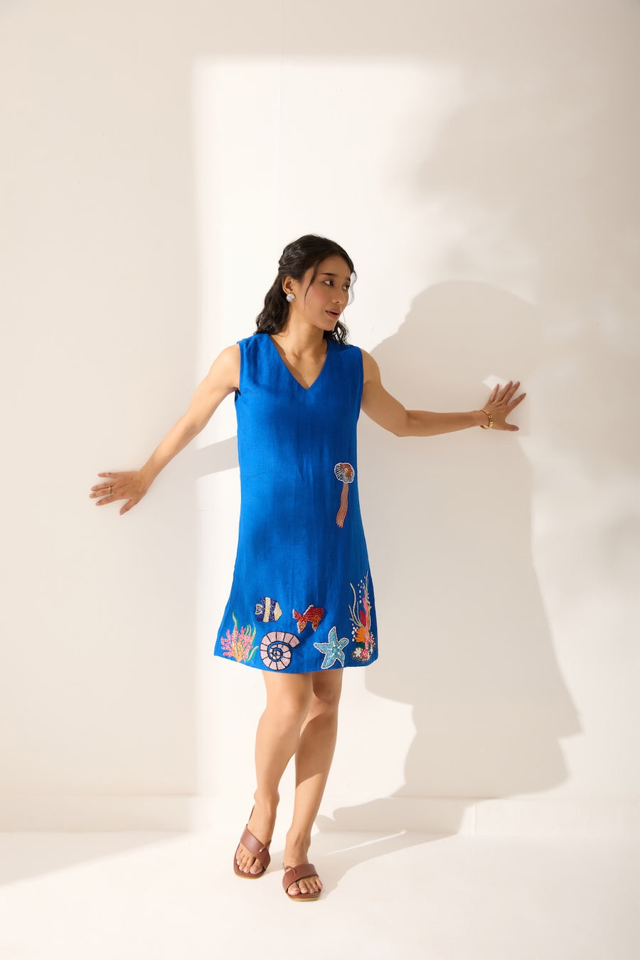 Deep Blue Sea Linen Dress