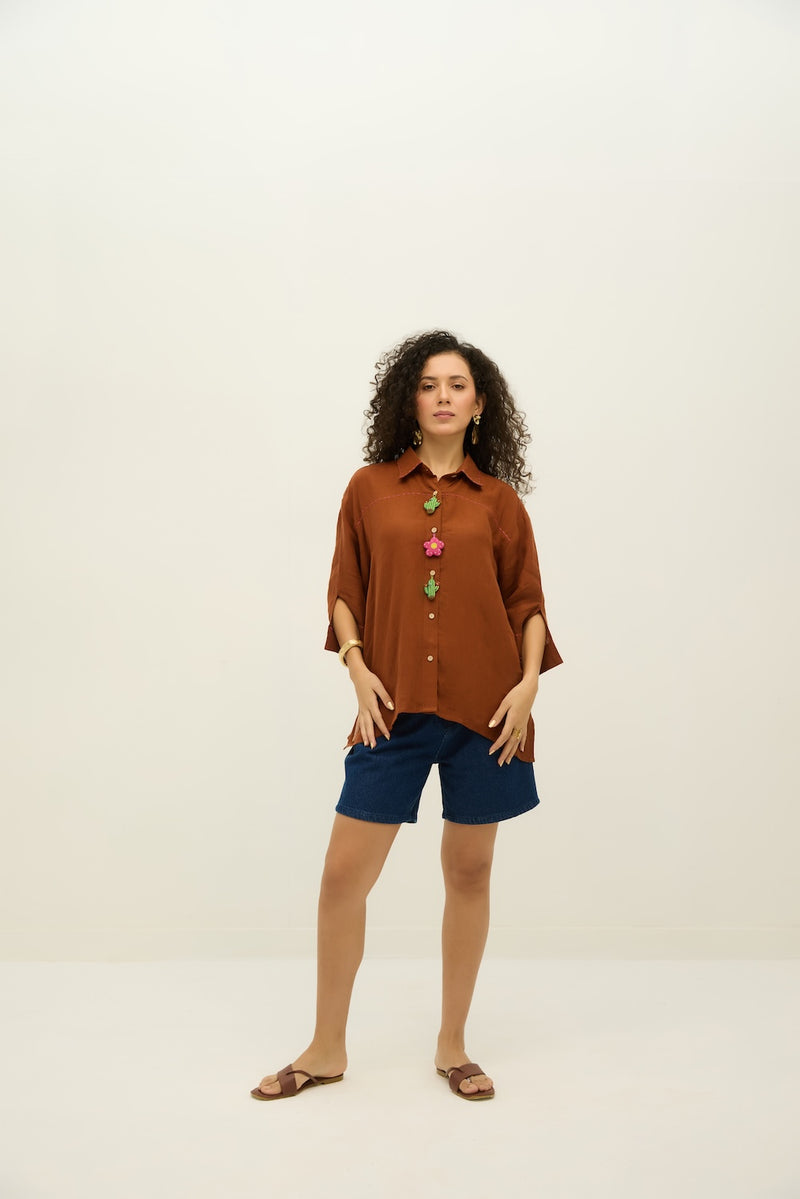 Desert Brown Linen Shirt