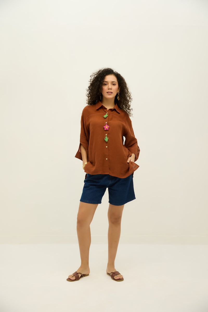 Desert Brown Linen Shirt