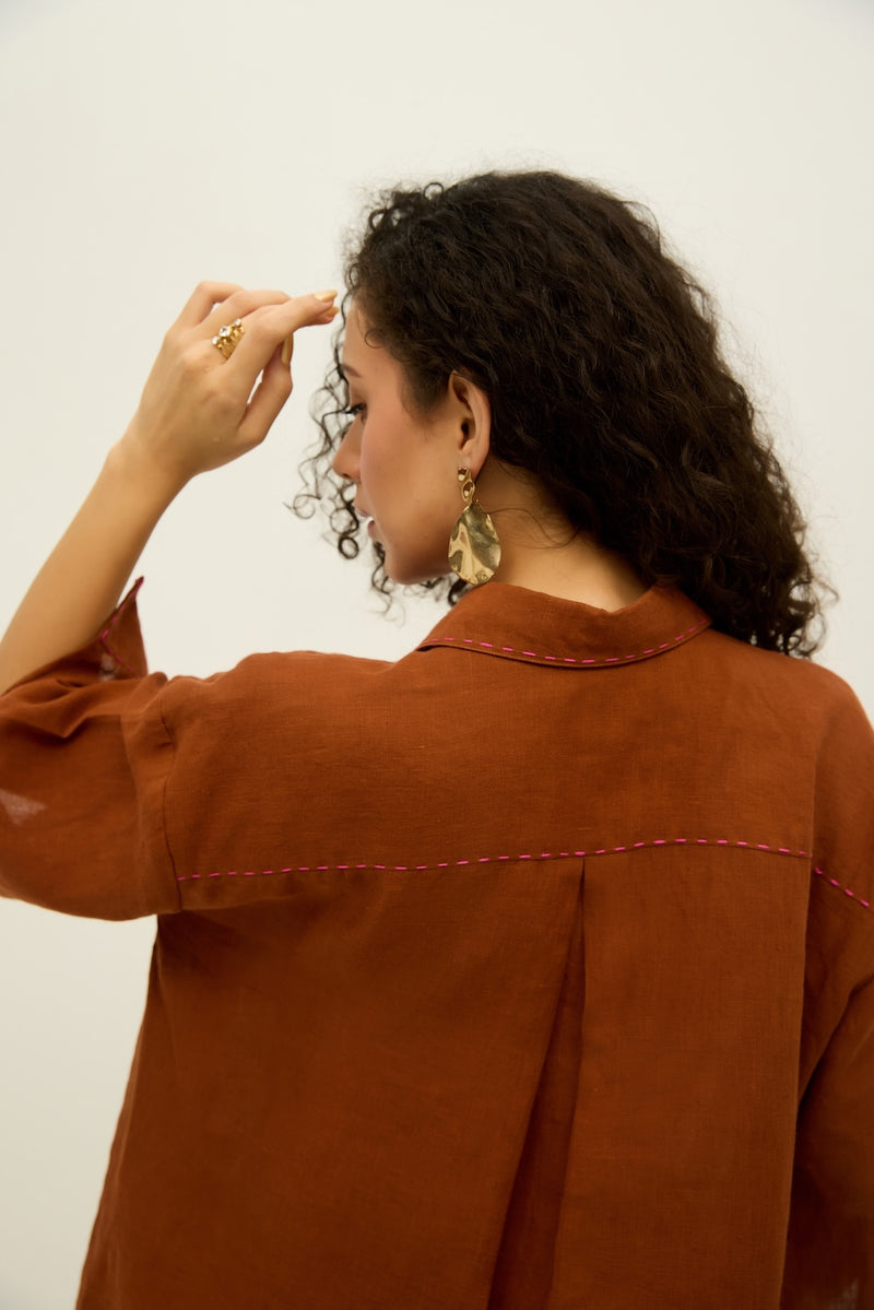 Desert Brown Linen Shirt