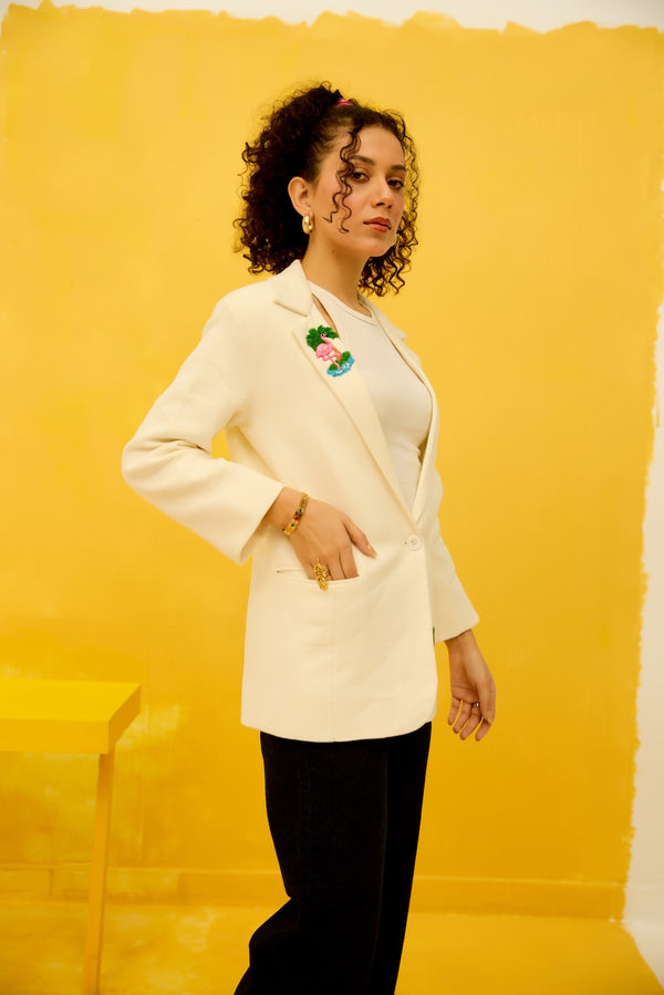 Like a Flamingo Linen Blazer