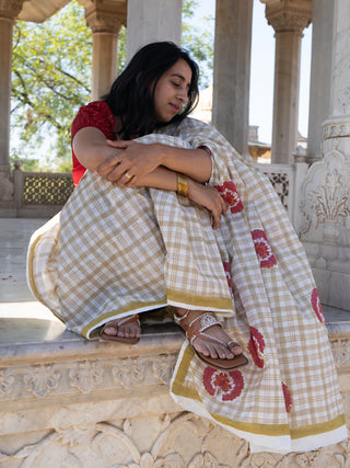 Gingham Saree