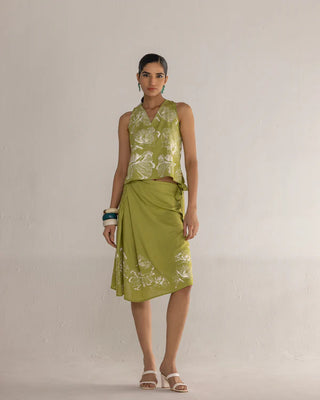 FLORAL WALTZ FOLD SKIRT CO-ORD