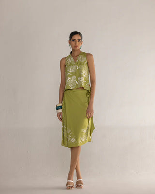 FLORAL WALTZ FOLD SKIRT CO-ORD
