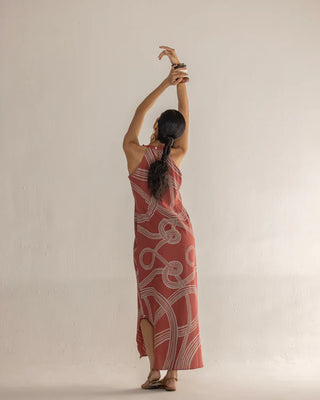 FLUID HALTER ROOTS DRESS