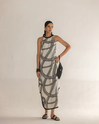 FLUID HALTER ROOTS DRESS