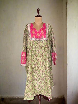 Heera jharokha Sage - Semi Stitched Set