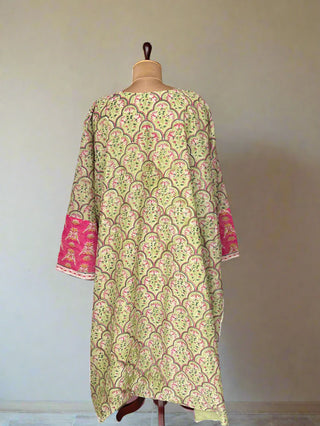Heera jharokha Sage - Semi Stitched Set