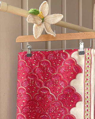 Jharokha Crimson - Cotton Fabric