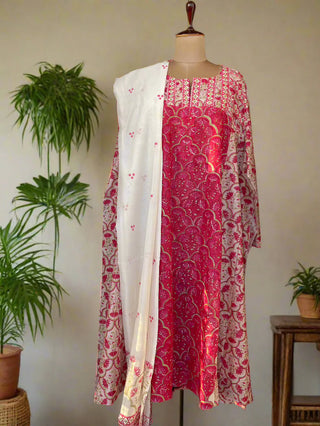 Gokhru Jharokha Blush - Semi Stitched Set
