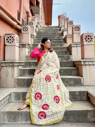 Gingham Saree