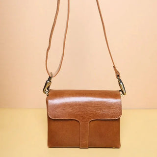 Crossbody Box Sling Bag for Women in Tan: Belle