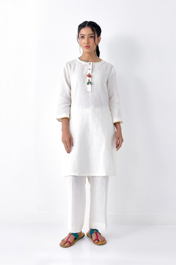 White and Bright Kurta Set