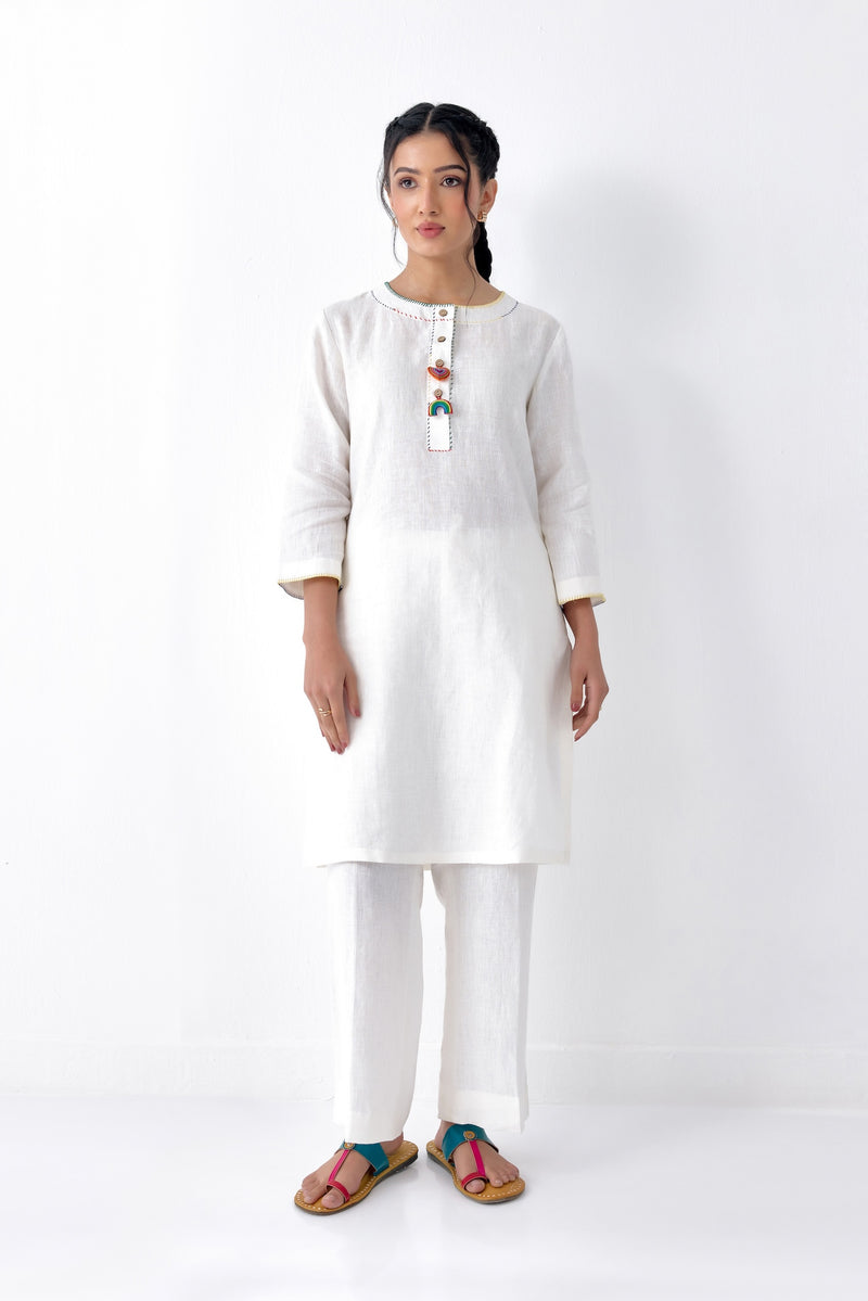 White and Bright Kurta Set