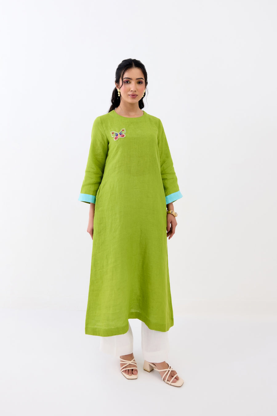 Green Butterfly Kurta