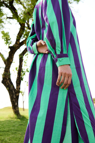 Purple & Green Stripes - Iris coord set