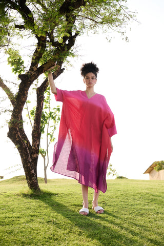 Pink Red Purple Ombre - Angela Kaftan