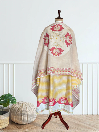 Saraswati Crimson - Semi Stitched Set