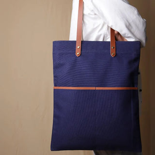 Dark Blue Daily Canvas Tote