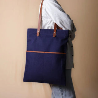 Dark Blue Daily Canvas Tote
