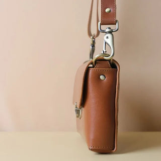 Minimalist Luxury Crossbody Sling Bag for Women in Tan: Sophie