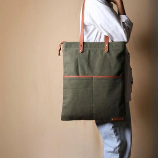 Dark Green Daily Canvas Tote